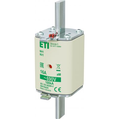 Wkładka topikowa NH silnikowa KOMBI NH1 aM 16A 690V 004184426 ETI (004184426)